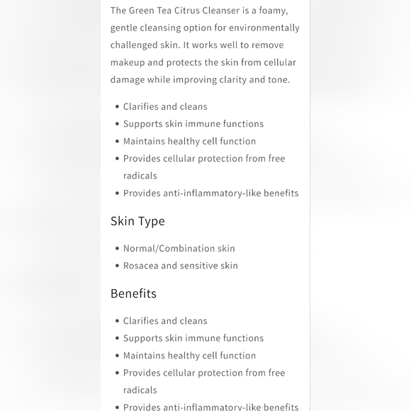 Skin Script Green Tea Citrus Cleanser Back Bar Size 16oz - Picture 6 of 7